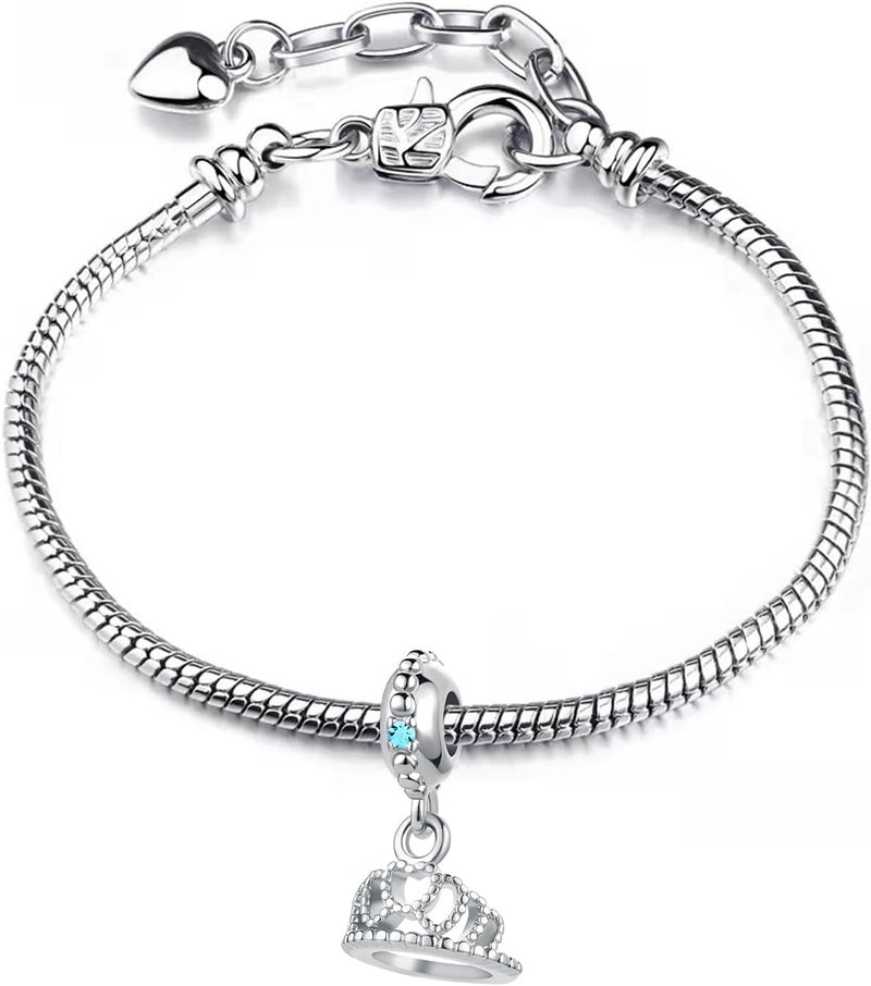 TGLS Princess Queen Crown Charm Compatible With Pandora Bracelets Jewelry Birthday Gifts for Mother Girlfriend Daughter Her Women - Image 1